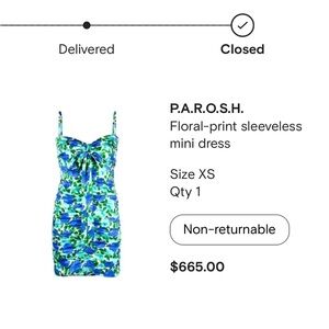 P.A.R.O.S.H. Floral Dress w/ detachable straps